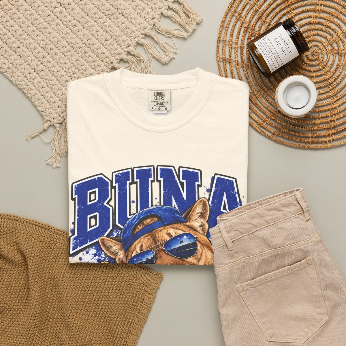 Buna Cougars Mascot T-Shirt — Cool Sunglasses Cougar Graphic School Spirit Tee