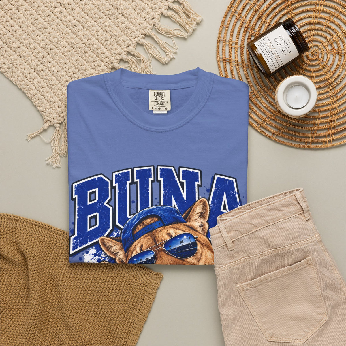 Buna Cougars Mascot T-Shirt — Cool Sunglasses Cougar Graphic School Spirit Tee