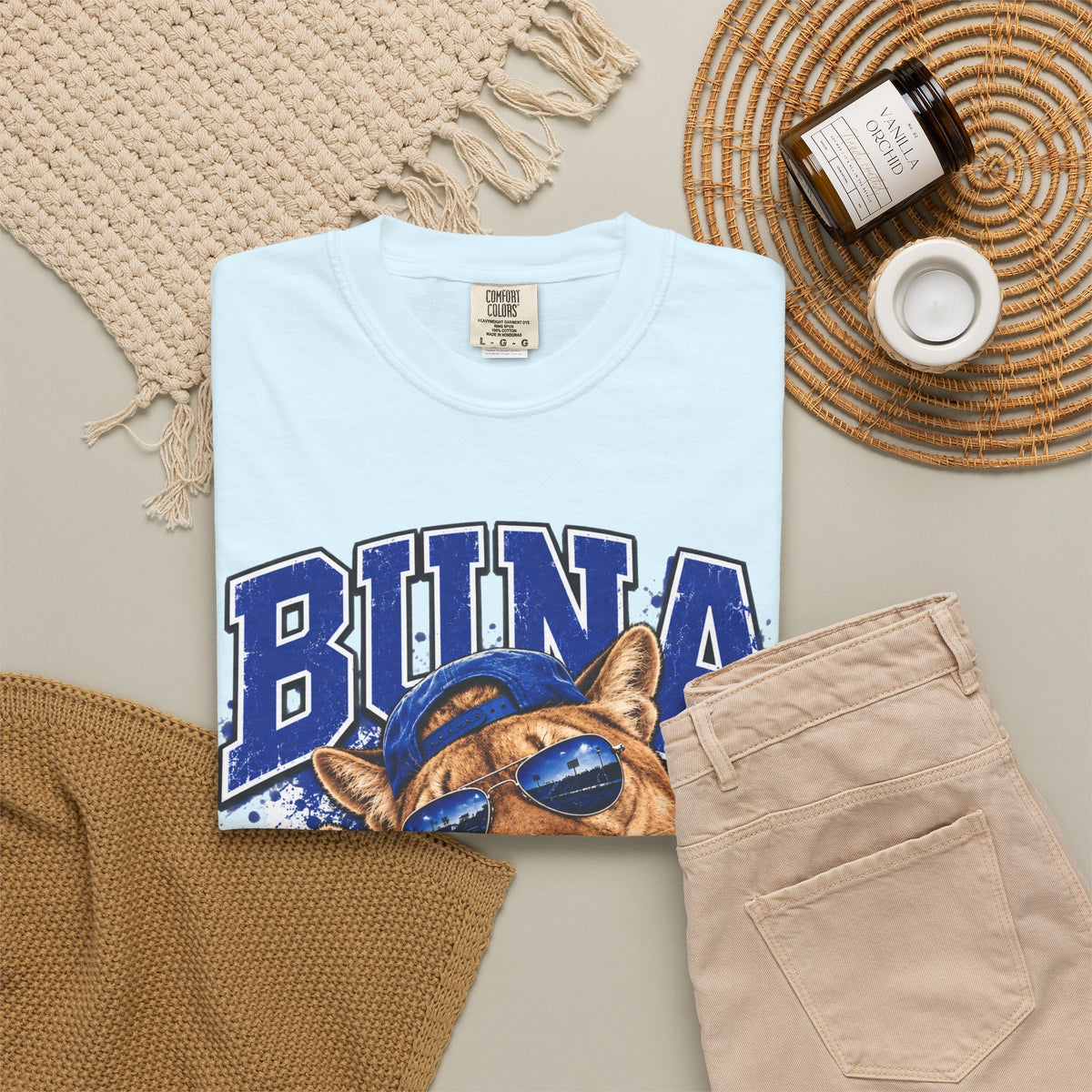 Buna Cougars Mascot T-Shirt — Cool Sunglasses Cougar Graphic School Spirit Tee