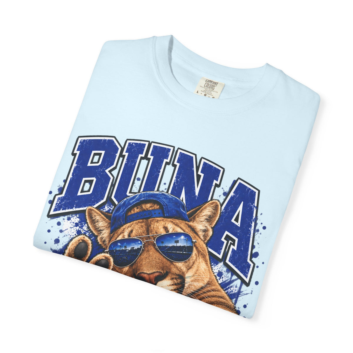 Buna Cougars Mascot T-Shirt — Cool Sunglasses Cougar Graphic School Spirit Tee