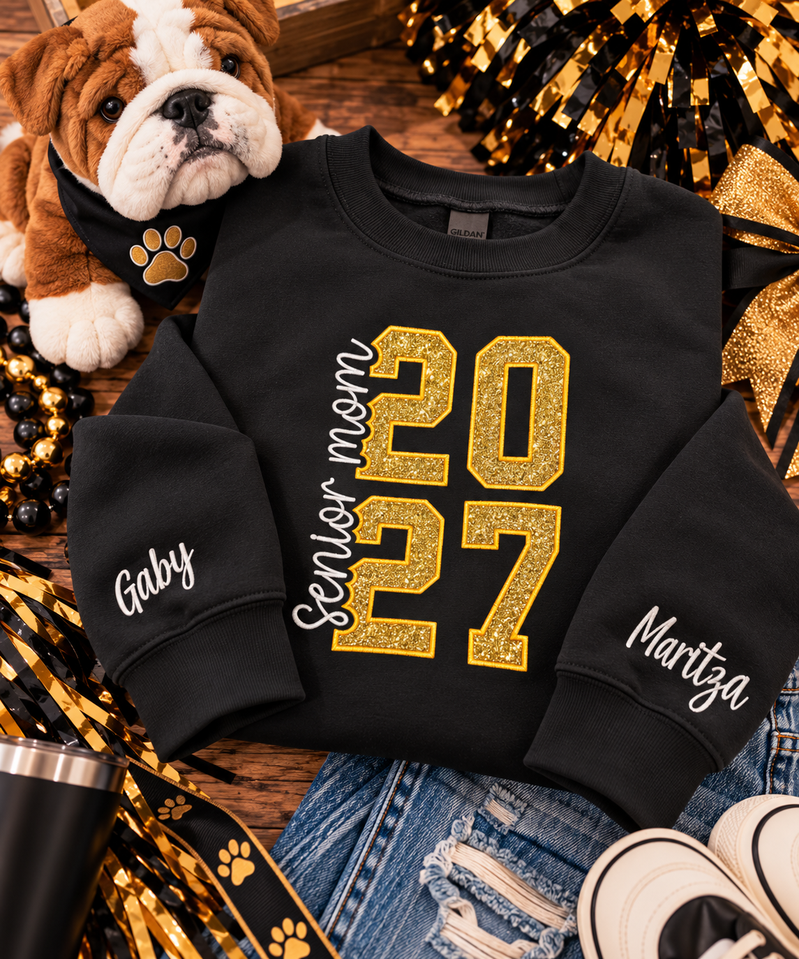 Senior Mom Appliqué Crewneck